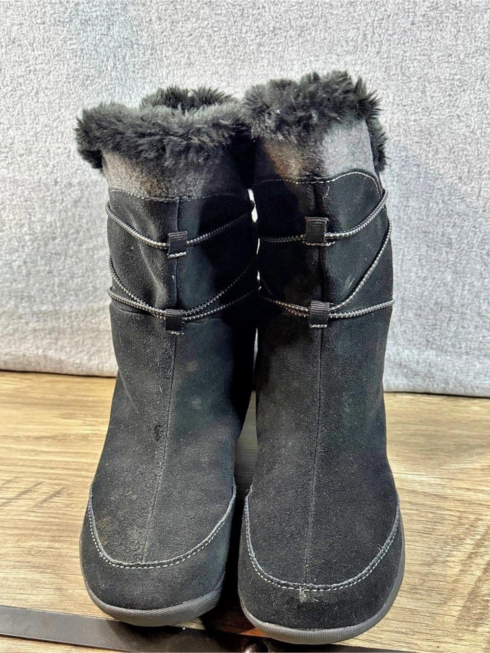 Black Faux Fur Winter Boots US 7